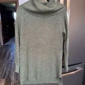Women's Green Cowl Neck Sweater